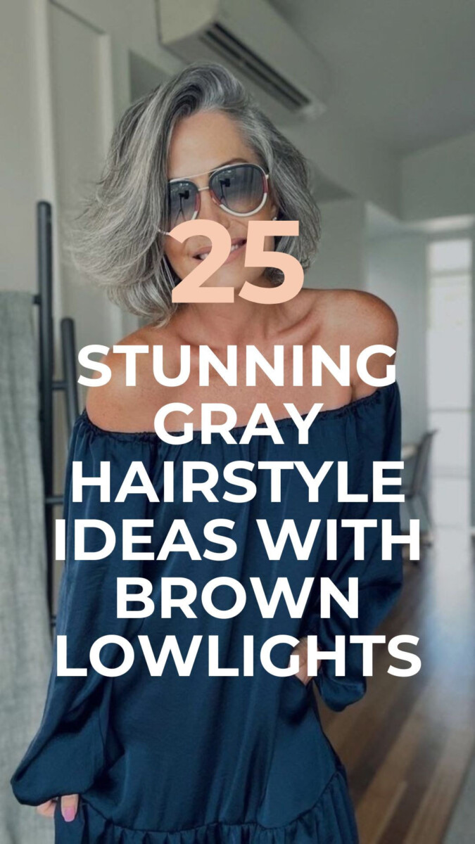 cheveux courts et balayage gris