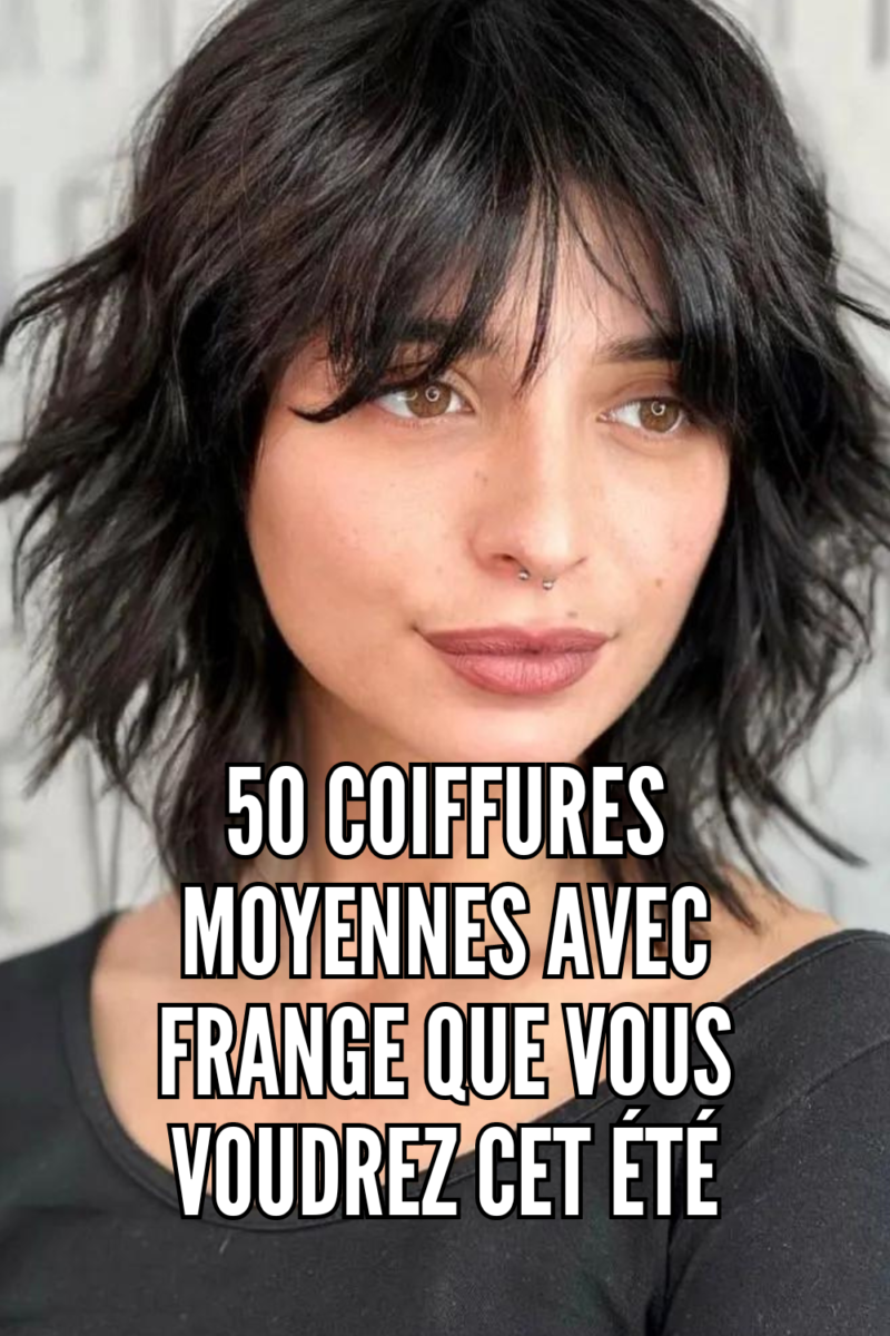 coupe mi long dégardés avec frange pour femme